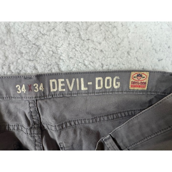Devil-Dog Dungarees Mens 34x34 Gray‎ Casual Pants Chinos Trousers - Picture 6 of 6